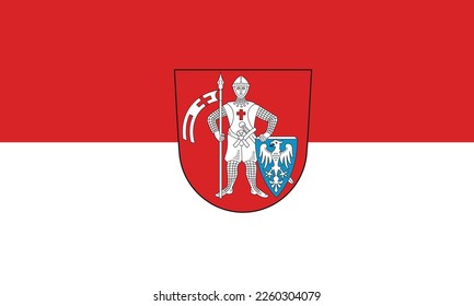 Official flag vector illustration of the German town of BAMBERG, GERMANY