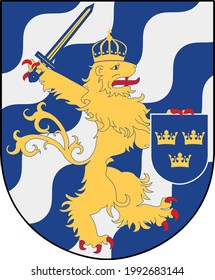 Official flag vector illustration of the Swedish regional capital city of Gothenburg, Sweden