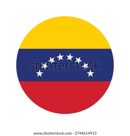 Official Flag of Venezuela Circle Shape Icon – Round Venezuelan National Symbol