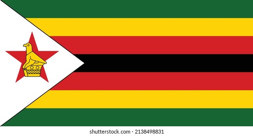 The official Flag of Zimbabwe as vector.