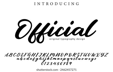 Official Font Stylish brush painted an uppercase vector letters, alphabet, typeface