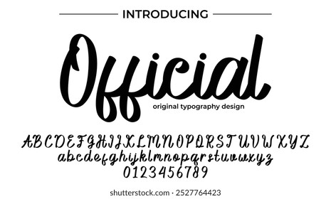 Official Font Stylish brush painted an uppercase vector letters, alphabet, typeface