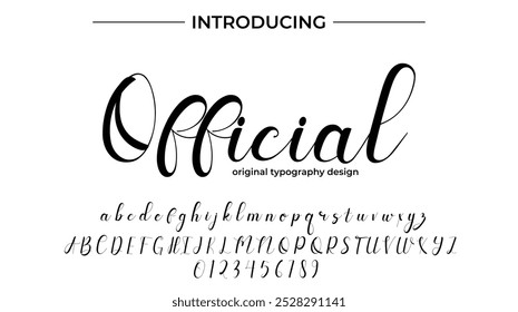 Official Font Stylish brush painted an uppercase vector letters, alphabet, typeface