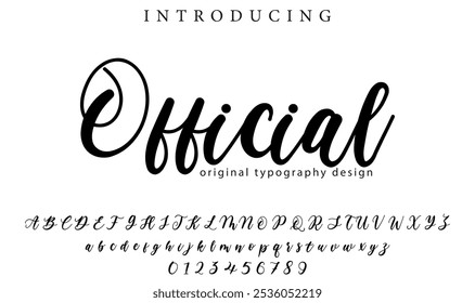 Official Font Stylish brush painted an uppercase vector letters, alphabet, typeface