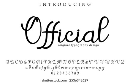 Official Font Stylish brush painted an uppercase vector letters, alphabet, typeface