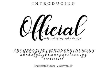 Official Font Stylish brush painted an uppercase vector letters, alphabet, typeface