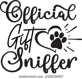 Official gift sniffer svg, Dog Christmas svg design, pet Christmas svg file