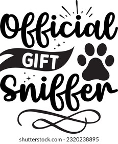 Official gift sniffer svg, Dog Christmas svg design, pet Christmas svg file