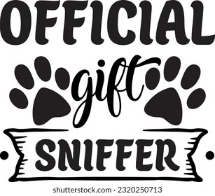 Official gift sniffer svg, Dog Christmas svg design, pet Christmas svg file