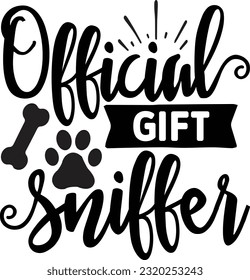 Official gift sniffer svg, Dog Christmas svg design, pet Christmas svg file