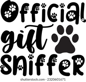 Official gift sniffer svg, Dog Christmas svg design, pet Christmas svg file