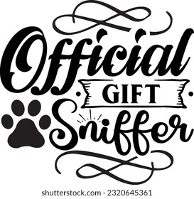 Official gift sniffer svg, Dog Christmas svg design, pet Christmas svg file