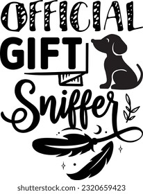 Official gift sniffer svg, Dog Christmas svg design, pet Christmas svg file