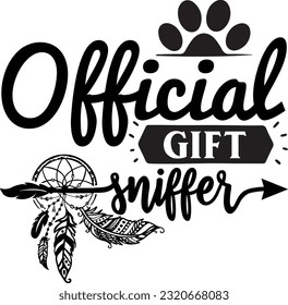 Official gift sniffer svg, Dog Christmas svg design, pet Christmas svg file