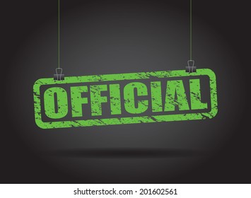 official hanging sign