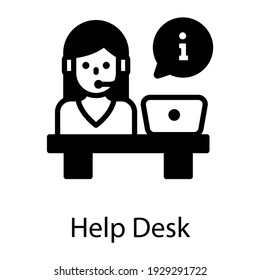 
An official help desk for customer services, solid icon