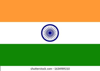 Official India flag vector, Background with flag of India