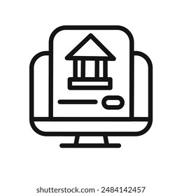 Official information online icon black and white vector sign