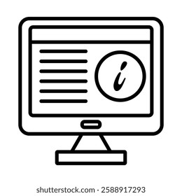 Official information online icon Outline vector symbol sign