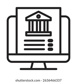 Official information online icon Thin line illustration