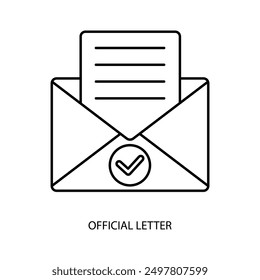 official letter concept line icon. Simple element illustration. official letter concept outline symbol design.
