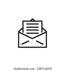 Official letter line icon. Envelope, paper, newsletter. Legal documents concept. Vector illustration can be used for topics like communication, post, mail, email