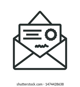 official letter - minimal line web icon. simple vector illustration. concept for infographic, website or app.