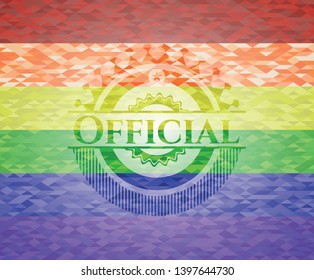 Official lgbt colors emblem. Vector Illustration. Mosaic.