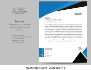 Official minimal creative abstract professional, Elegant letterhead template design in a minimalist style. 