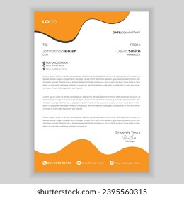 Official minimal creative abstract professional letterhead design template.

