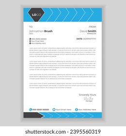 Official minimal creative abstract professional letterhead design template.


