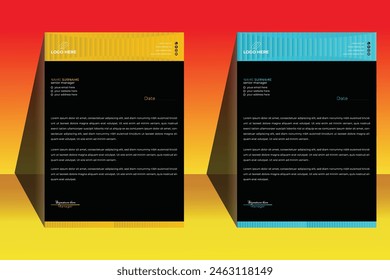 Official minimal creative abstract professional newsletter corporate modern business proposal letterhead design company template set identity personal with red color.