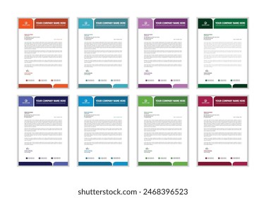Offizieller Minimal Creative Abstract Professional Newsletter Modernes Business Vorschlag Briefkopf Design Vorlage Set mit Gelb. Briefkopf Design Set mit Orange Farbe.