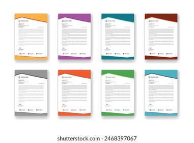 official minimal creative abstract professional newsletter corporate modern business proposal letterhead design template set with yellow color. letter head design set with orange color.
