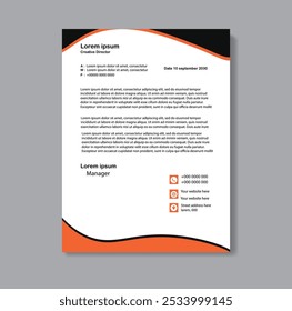 official minimal creative abstract professional newsletter corporate modern business proposal letterhead design template.