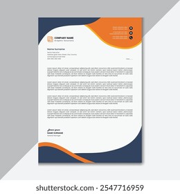 Plantilla de diseño de membrete Corporativa de negocios de estilo Abstractas creativo mínimo oficial