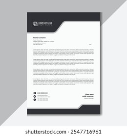 Plantilla de diseño de membrete Corporativa de negocios de estilo Abstractas creativo mínimo oficial