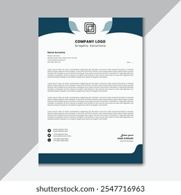 Official Minimal Creative Abstract Style Business Corporate Letterhead Design Template