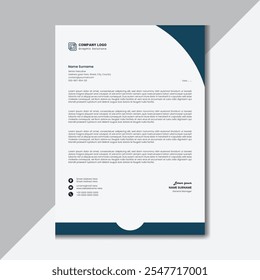 Official Minimal Creative Abstract Style Business Corporate Letterhead Design Template