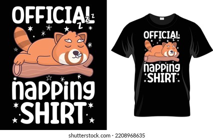 Official Napping T-shirt Red Panda Design