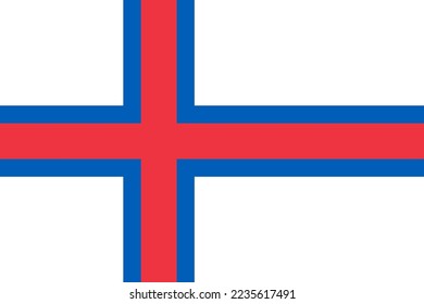 Official national Faroe islands flag background
