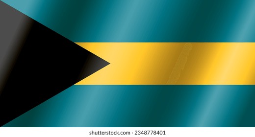 Official national flag of Bahamas.Vector.
3D illustration.Highly detailed flag of Bahamas,
with official proportions and color.