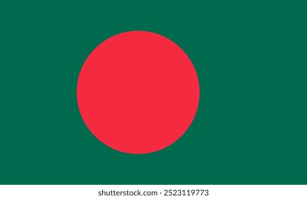 Bandera nacional oficial de Bangladesh. Bandera de la República de las Personas de Bangladesh. Ilustración vectorial.