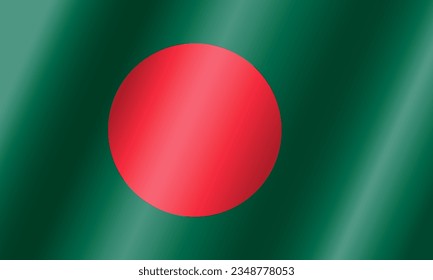 Official national flag of Bangladesh.Vector.
3D illustration.Highly detailed flag of Bangladesh,
with official proportions and color.