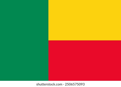 Die offizielle Nationalflagge von Benin. Flagge der Republik Benin. Vektorgrafik