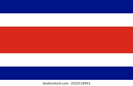 Die offizielle Nationalflagge von Costa Rica. Flagge der Republik Costa Rica. Vektorgrafik