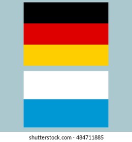 Official national flag of Germany and Bavaria background closeup