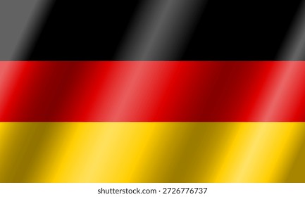La bandera nacional oficial de Alemania.Vector.
Ilustración 3D. Bandera altamente detallada de Alemania,
con proporciones y color oficiales.