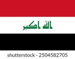 The official national flag of Iraq. Flag of the Republic of Iraq. Vector illustration.