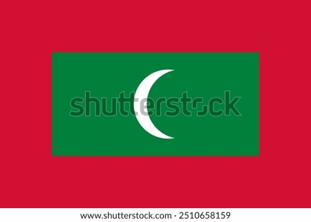 The official national flag of Maldives. Flag of the Republic of Maldives. Vector illustration.